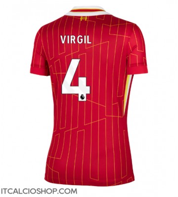 Liverpool Virgil van Dijk #4 Prima Maglia Femmina 2024-25 Manica Corta
